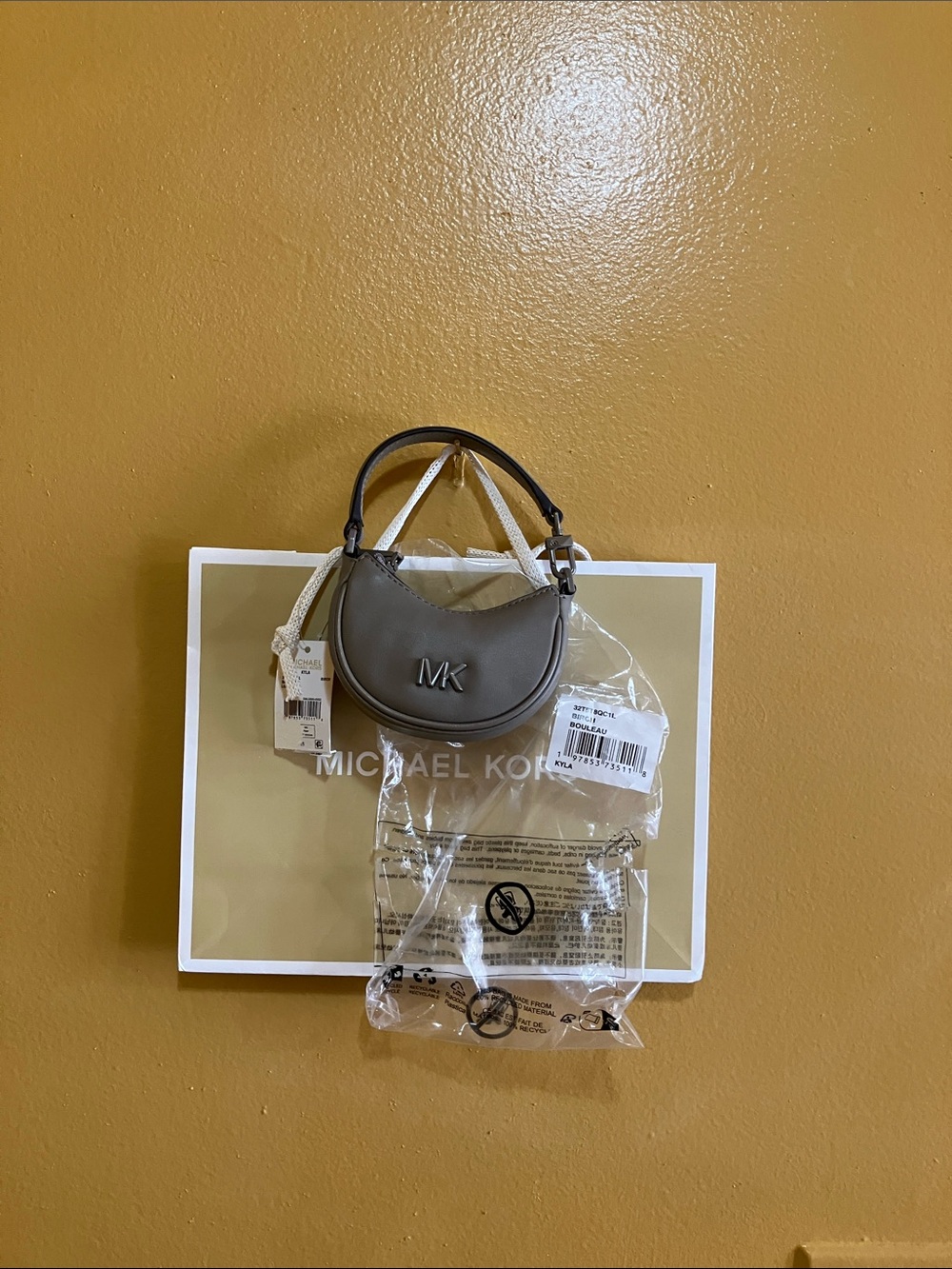 Michael Kors Mini Crescent Crossbody Bag in Taupe